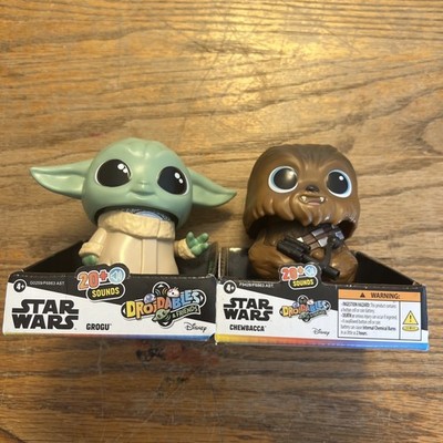 STAR WARS DROIDABLES & FRIENDS 20+ SOUNDS GROGU 4'' CHEWBACCA 4'' 2 LOT BRAND NEW
