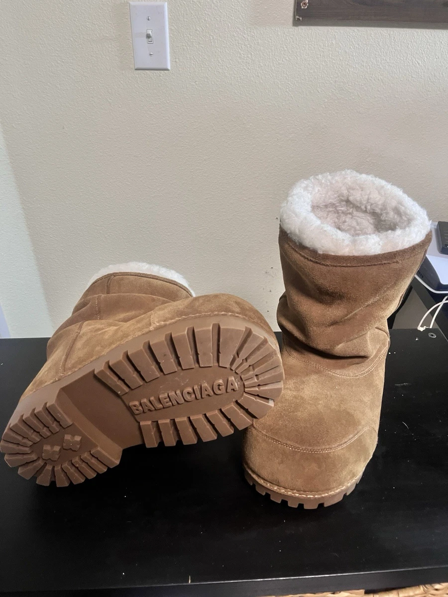 Balenciaga Suede Boots in Taupe Brown Balenciaga Alaska High Suede Boots - Brown | Editorialist main image 2
