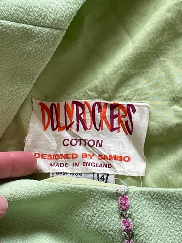 Vintage 1960s Mint Green Pink Mod Go-Go Dollyrockers Micro Mini/Tunic Dress 8-10 - Picture 5 of 5