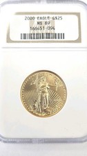 2000 1/2 Ounce Gold Eagle $25 MS69 - KEY DATE 4840.00 per troy oz