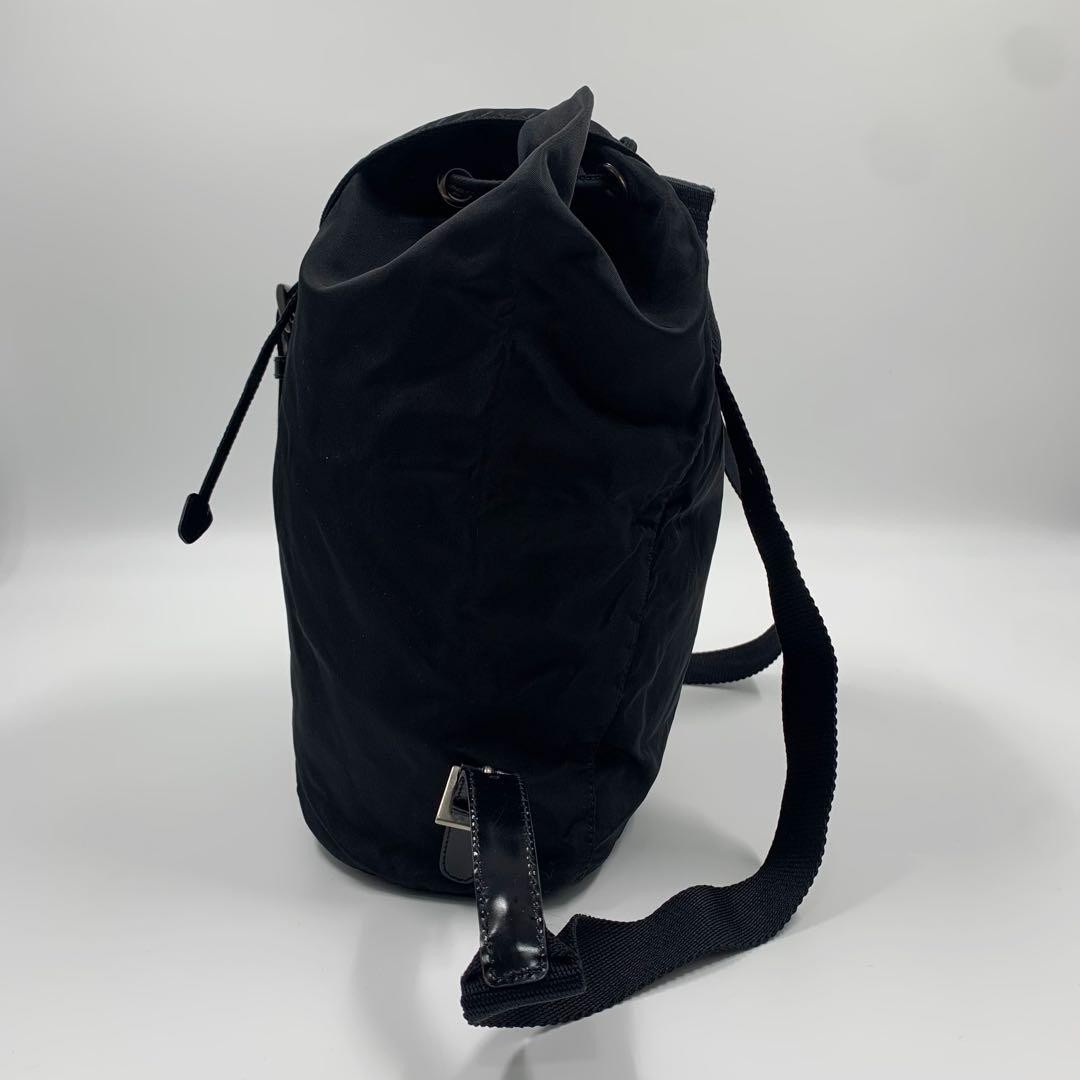 PRADA Nylon Drawstring Backpack Triangle Silver L… - image 15
