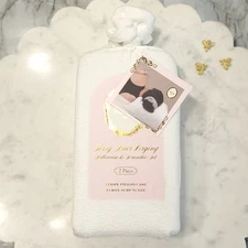 Maison Des Fleurs Terry Hair Drying 2 Piece Pillowcase/Scrunchie NWT 20 X 30 in