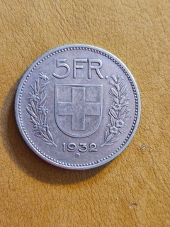 Monnaie Suisse Pièce de 5 francs 1932 B Argent