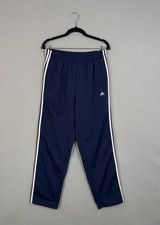 Vintage Adidas Track Pants Mens Small Navy Blue 3-Stripes Tearaway Snap Y2K