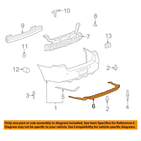 For 08-11 Lucerne Rear Lower Bumper Cover Textured w/Dual Exhaust GM1115104 - Изображение 3 из 4