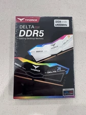 TeamGroup T-Force Delta 32GB 2x16GB 6400 CL40 RAM FF4D532G6400HC40BDC01 WHITE