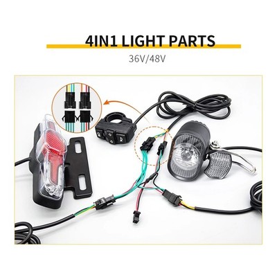 50Lux High-Lumen Scheinwerfer/Rücklicht Blinker Horn Schalter Kit 36V-48V E-bike