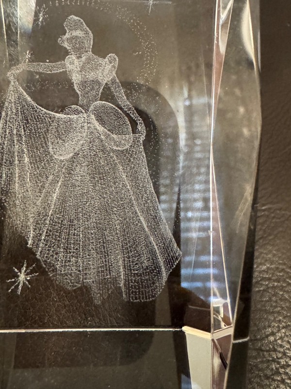Disney Cinderella Glass 3D Etched Magical Ball Heavy Paper Weight 