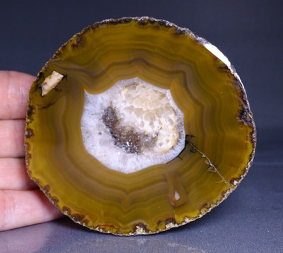Chinese Fighting Blood Agate Half Nodule Collector Rock Middle Class Mine China