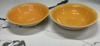 Royal Norfolk Stoneware Soup/Cereal Bowls Set of 2 Yellow