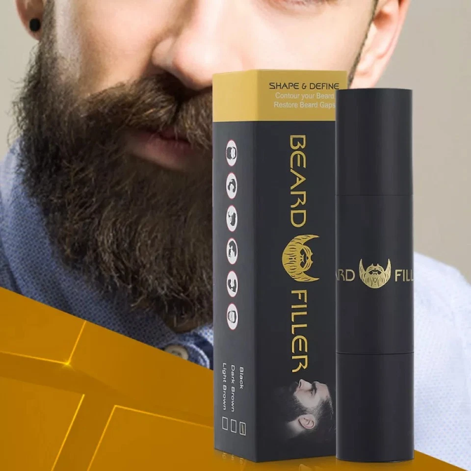 Men's Black and Brown Beard Dye Hair Thickener Stick Waterproof BeardFillerBrush - Image 3 of 4