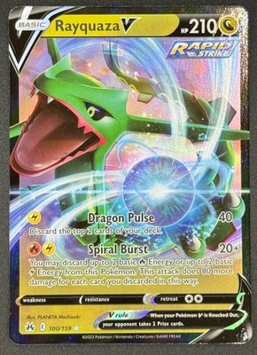 Rayquaza V 100/159 Pokemon TCG SWSH: Crown Zenith Ultra Rare Near Mint