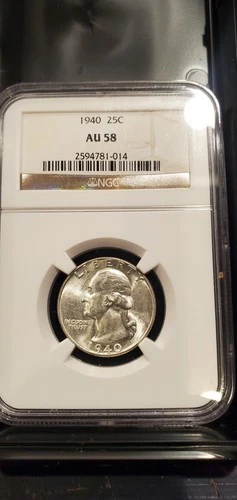 1940 NGC AU58 Washington Quarter