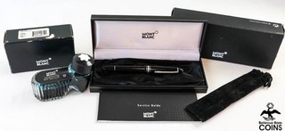 Montblanc Meisterstuck 14k Gold Nib #4810 Fountain Pen w/Box & Blue Ink Well