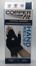 Copper Fit Hand Relief Compression Gloves, Black, Large/Extra Large
