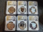 6 coin set 2024 Morgan and Peace silver dollars NGC Certified MS, PF, RV PR, 70