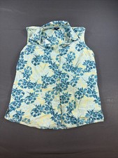 Women Floral Button Up Shirtsleeve Shirt Medium