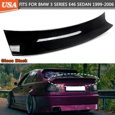 Fits 1999-05 BMW E46 3-Series Sedan Rear Trunk Spoiler Wing Painted Gloss Black