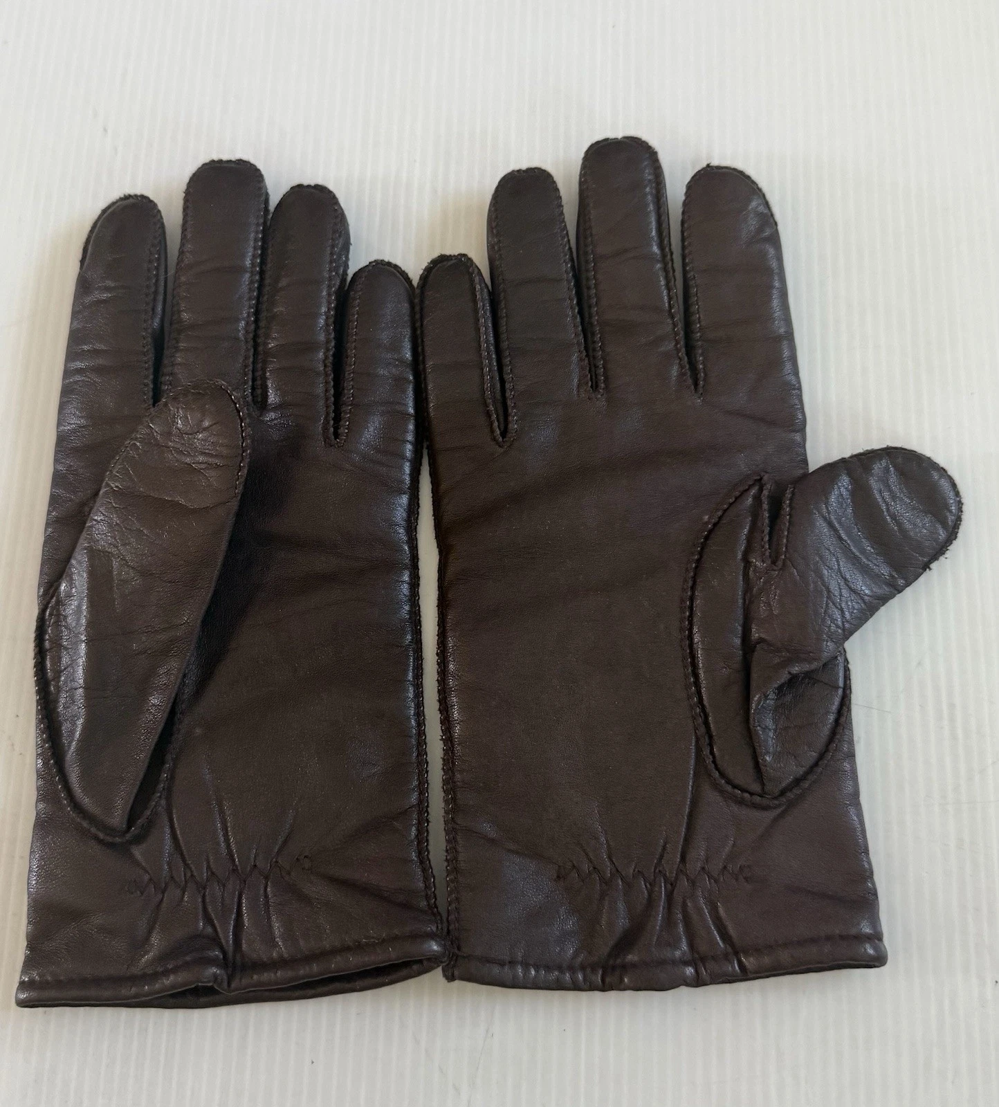 Retro Fownes Dark Brown Soft Leather Winter Glove Size L insulated