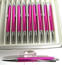 10 Terzetti Model AERO Metal PINK/CT Click Top Ballpoint Pen