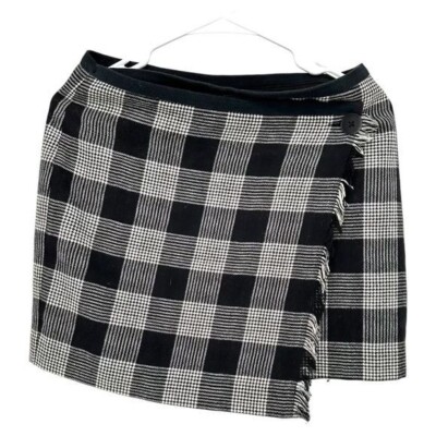 Madewell | Plaid Academy 4  Black & White Mini Skirt