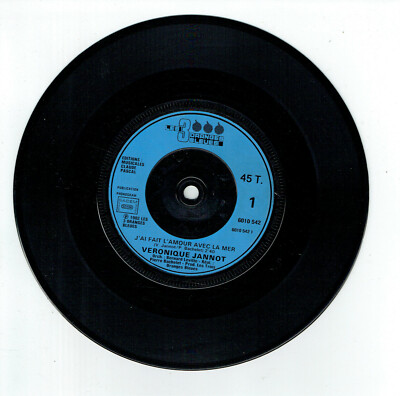 Véronique JANNOT Vinyl 45T Ich mache Liebe mit dem Meer 3 Orangen Pt Loch Mitte
