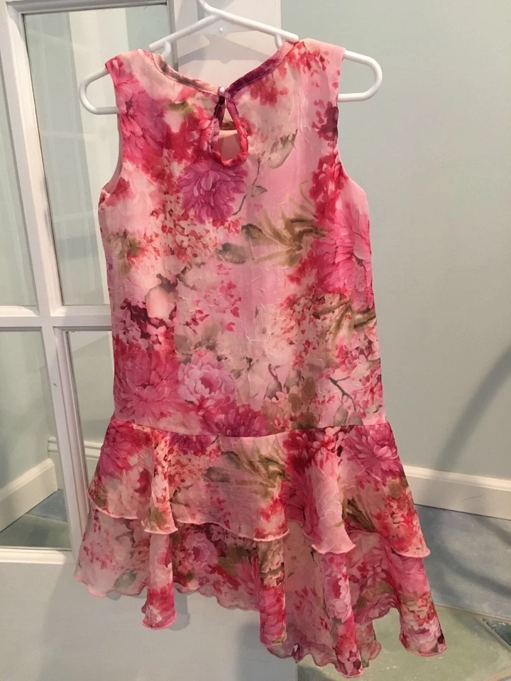 Vestido sin mangas CachCach para niñas con encogimiento de hombros talla 6 floral Pascua Foto 4 de 4