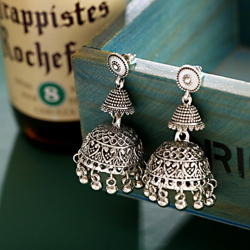 Women Bollywood Earrings Multi-style Tassel Dangle Ethnic Jhumka Jhumki Earrings - Picture 332 of 392