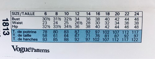 Vogue Sewing Pattern 1813 Misses Loose Fitting Shirts, Sizes 8-10-12 - Foto 3 di 3