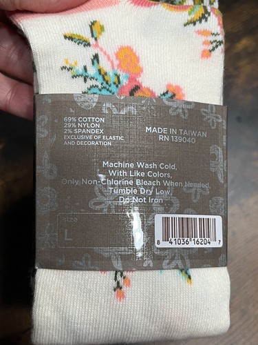 Matilda Jane GIRLS Neighborhood Garden Floral Socks Girls Size L Large - Picture 5 of 8
