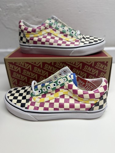 glitter checkered vans