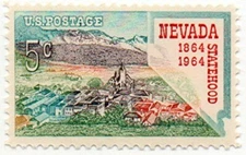 1964 Nevada Statehood Single 5c Postage Stamp - Sc# 1249 - MNH,OG cx223