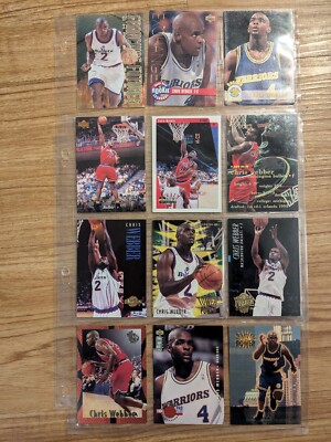 Chris Webber 12 Card Lot Multiple Rookie Cards
