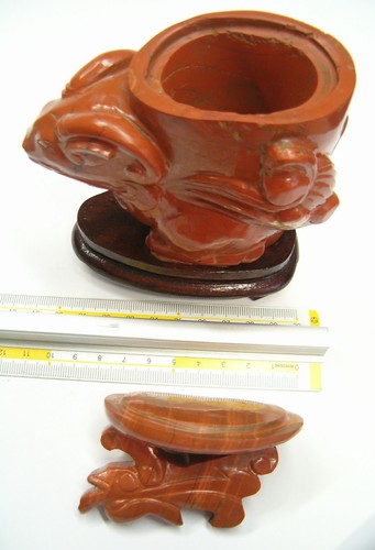Natural RED JASPER Sculpture - Antique Oriental Art - Hard Stone Statue - Picture 7 of 7