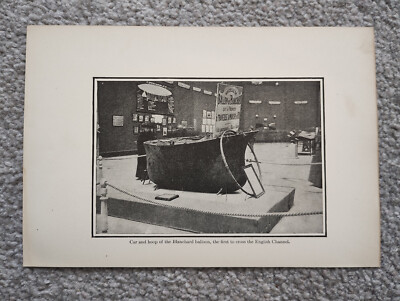 Auto und Reifen des Blanchard Ballons - antiker Druck - 1910