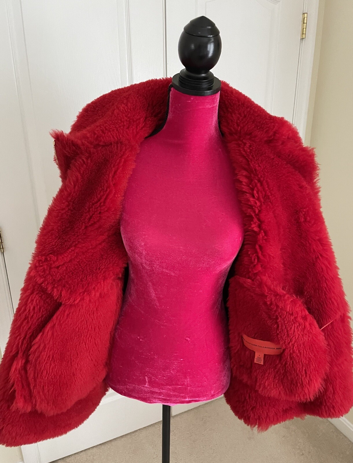 HILFIGER COLLECTION OVERSIZED SHEARLING BIKER JACKET WOMENS SZ 4 NWT image 3