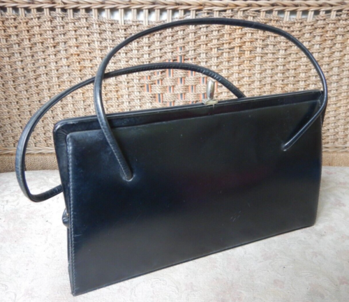 Stunning Vintage Black "Fashion Leather Goods" Sydney NSW Handbag - Picture 1 of 9
