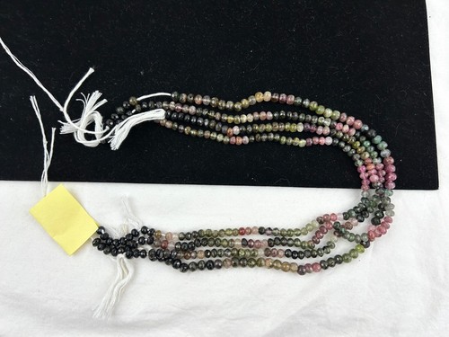 4 Strands of Natural Tourmaline Bead Necklace
