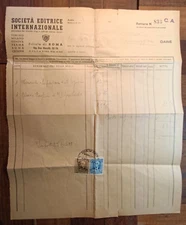 1943 S.E.I. ROME COMMERCIAL INVOICE-8890/2
