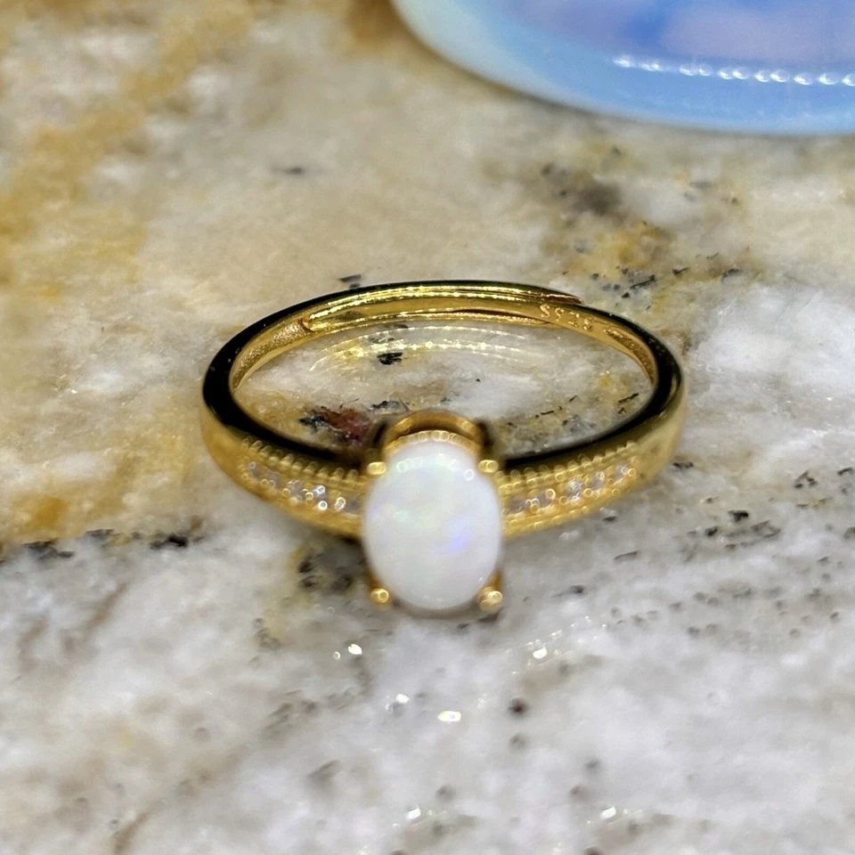 Simplistic Custom Design Australian Lambina Royalty Opal Ring - Image 4 of 4