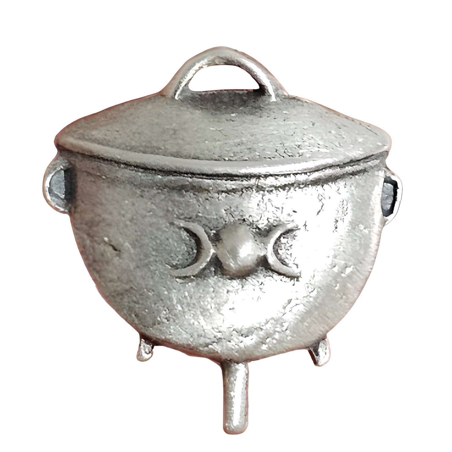 Cauldron Pewter Pin Badge Wiccan Witches Triple Moon Pot Brooch Tie Lapel Pin