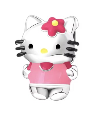 Hello Kitty rosa Kleid S925 Sterlingsilber Armband Charm mit Geschenktüte