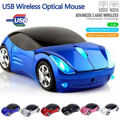 LED Lighting Gaming 2.4GHz Mice Wireless Mouse 3D Car Shape For PC Laptop