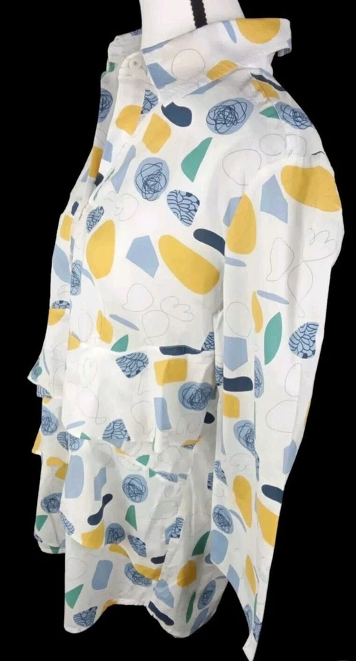 Blusa Cali Niña Talla M Botón Capas Frontales Mangas Abertura Algodón Foto 3 de 4