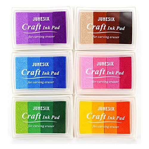 Rainbow Fingerprint Ink Pad Washable Stamp Pads for Rubber Stamps  Multicolor