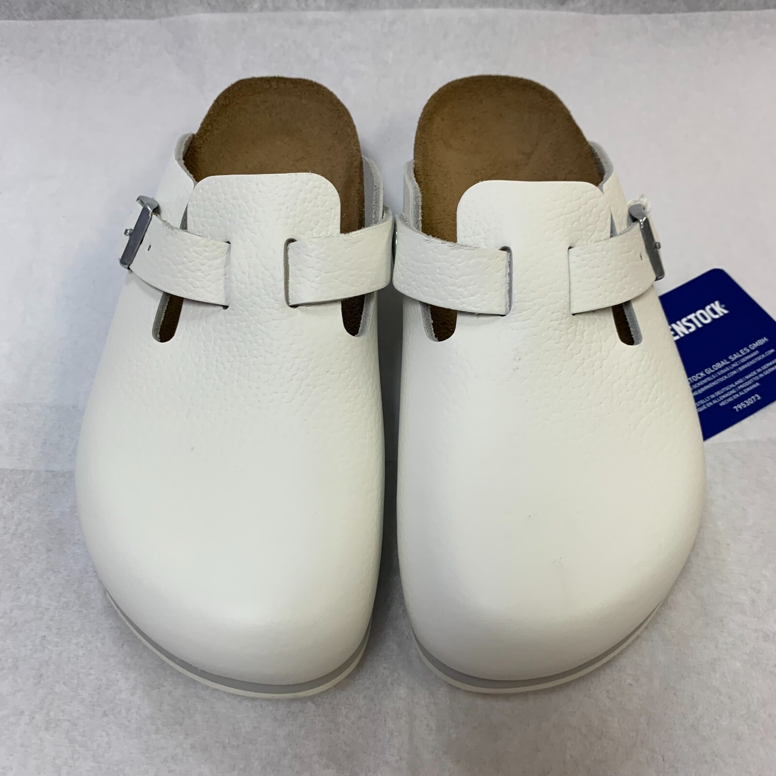 Birkenstock New w/ Box Boston Super Grip White Natural Leather Nar Select Size