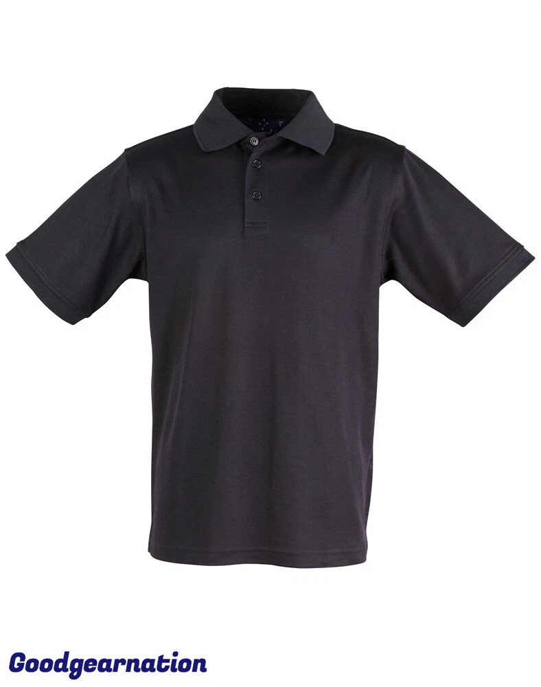 Mens Polo Shirt Cotton Back Solid Colour Casual Sport Team Breathable Short