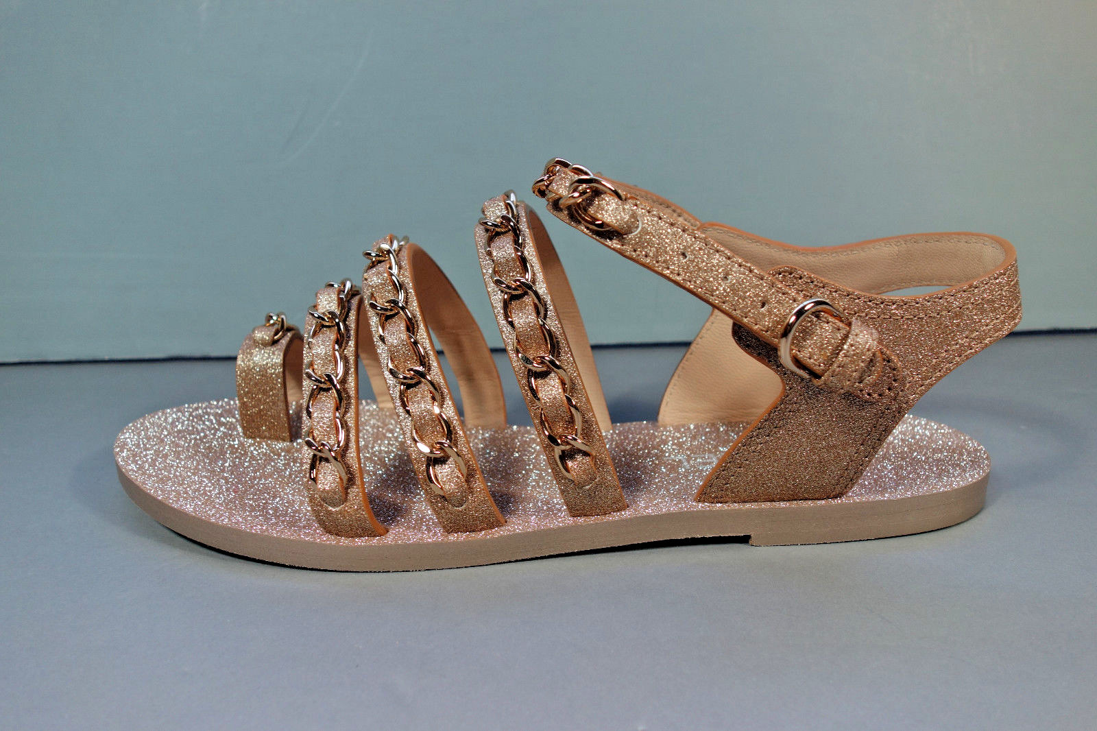 gold woven sandals