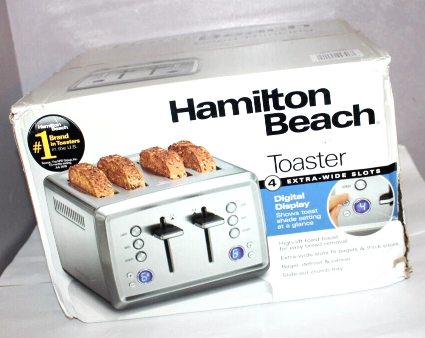 Hamilton Beach 1560-Watt 4-Slice Classic Stainless Steel Toaster