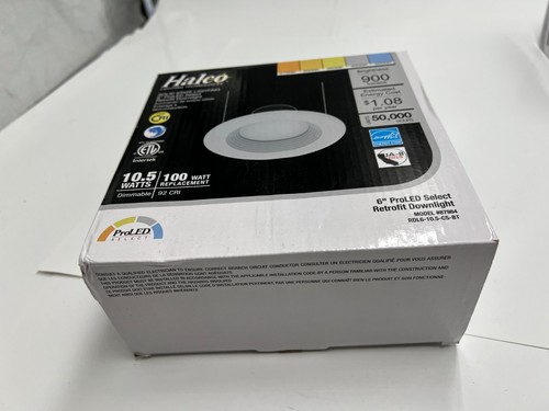 (QTY 2) Halco 6" ProLED Select Retrofit Downlight 87984 120V 10.5 Watt Dimmable - Picture 6 of 12